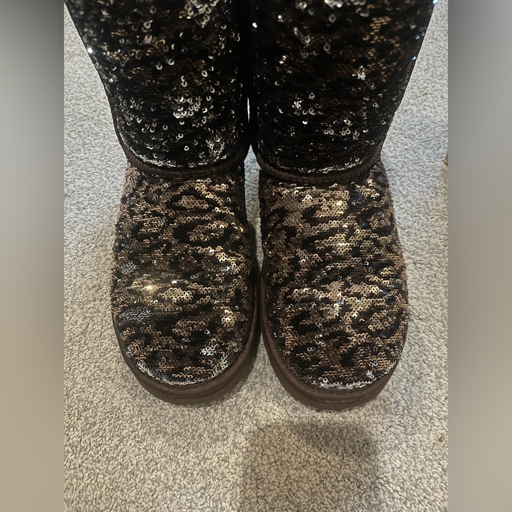 UGG Black and Brown Sequin Boots